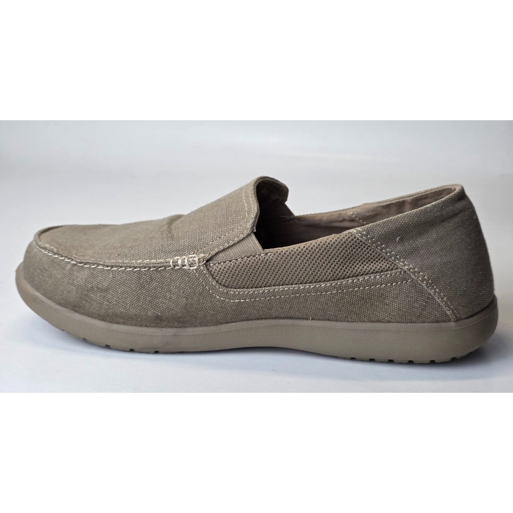 Crocs Santa Cruz 2 Men's Sneakers Size 12 Brown‎ Khaki Slip On Canvas Shoes - Picture 4 of 16
